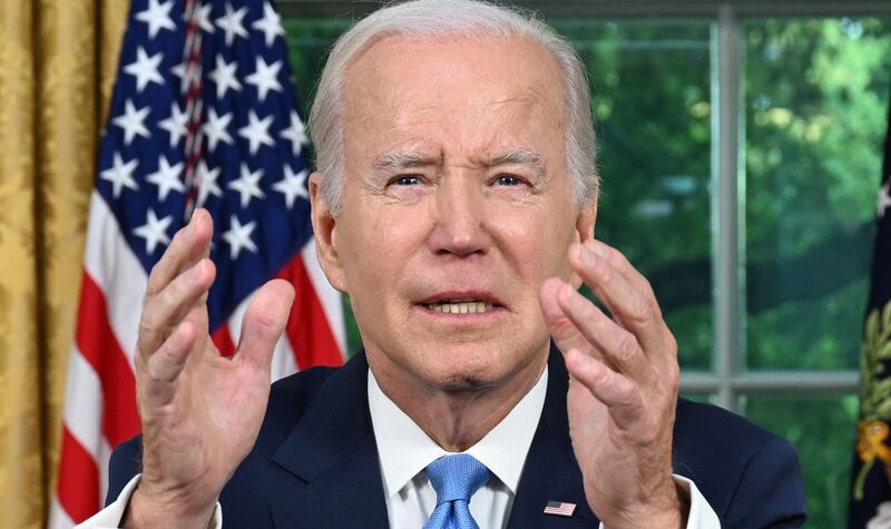 US President Joe Biden addresses the nation on Friday. AFP