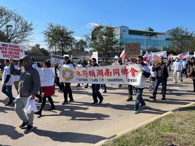 Protesters in Houston. Photo: Asian Americans Leadership Council