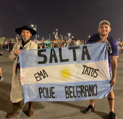 Victor and Emanuel Castelli are hoping for an Argentina win. Photo: Ali Al Shouk

