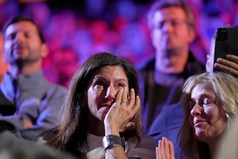 A fan in tears after Team Europe's Roger Federer and Rafael Nadal lose their Laver Cup doubles match. AP