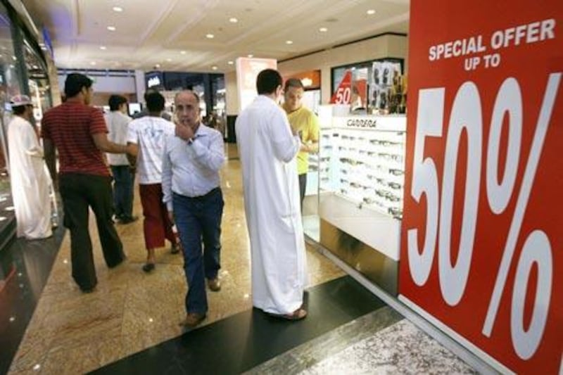 A sale at the Mall of the Emirates, in Dubai.
