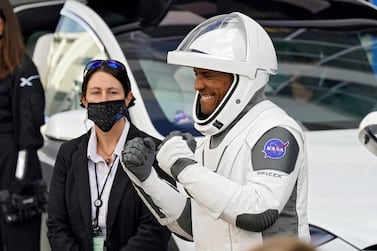 Nasa astronaut Victor Glover pictured in the SpaceX 'tux' on November 15, in Cape Canaveral, Florida, ahead of the first manned Crew Dragon mission to the International Space Station. AP Photo / John Raoux