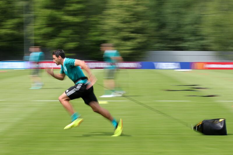 Mats Hummels  of Germany trains ahead of the 2018 FIFA World Cup at CSKA Sports Base in Moscow, Russia, on June 14, 2018. Alexander Hassenstein / Getty Images