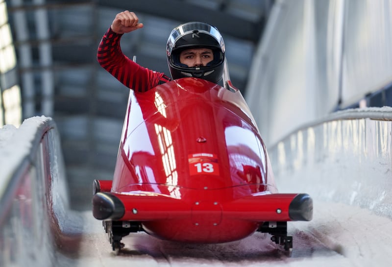 Tunisia's Jonathan Lourimi won silver in men's bobsleigh at the Winter Youth Olympic Games in Gangwon, South Korea. Photo: OIS / IOC