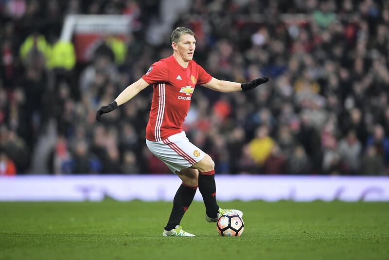 MANCHESTER, ENGLAND - JANUARY 29:  Bastian Schweinsteiger of Manchester United in action during the Emirates FA Cup Fourth round match between Manchester United and Wigan Athletic at Old Trafford on January 29, 2017 in Manchester, England.  (Photo by Laurence Griffiths/Getty Images)