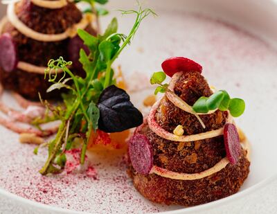 Beetroot tikki, one of the vegan offerings from Punjab Grill Dubai. Photo: Punjab Grill