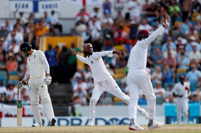 Cricket - West Indies v England - First Test - Kensington Oval, Bridgetown, Barbados - January 26, 2019   West Indies' Roston Chase celebrates    Action Images via Reuters/Paul Childs