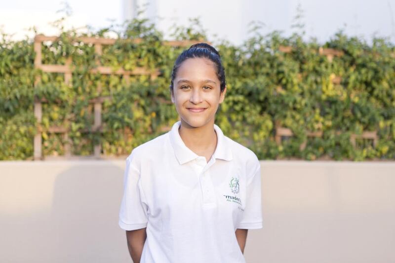 Kara Alphonso, a 14-year-old Canadian at Greenfield Community School in Dubai, has collected 170 kilograms of electronic waste for recycling in the past month. Reem Mohammed / The National