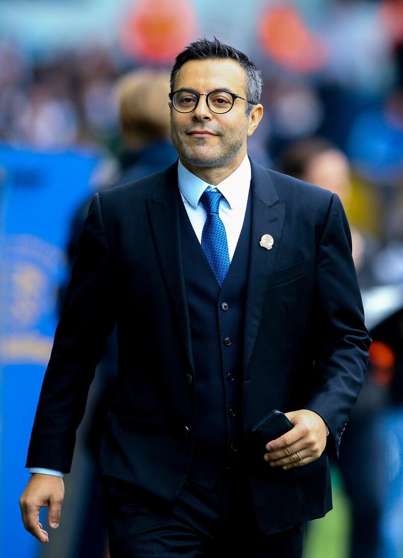 LEEDS, ENGLAND - OCTOBER 19: Leeds United owner Andrea Radrizzani in the dug out area before the game during the Sky Bet Championship match between Leeds United and Birmingham City at Elland Road on October 19, 2019 in Leeds, England. (Photo by Alex Dodd - CameraSport via Getty Images)