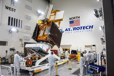 The Swot radar satellite at Vandenberg Space Force Base. Reuters