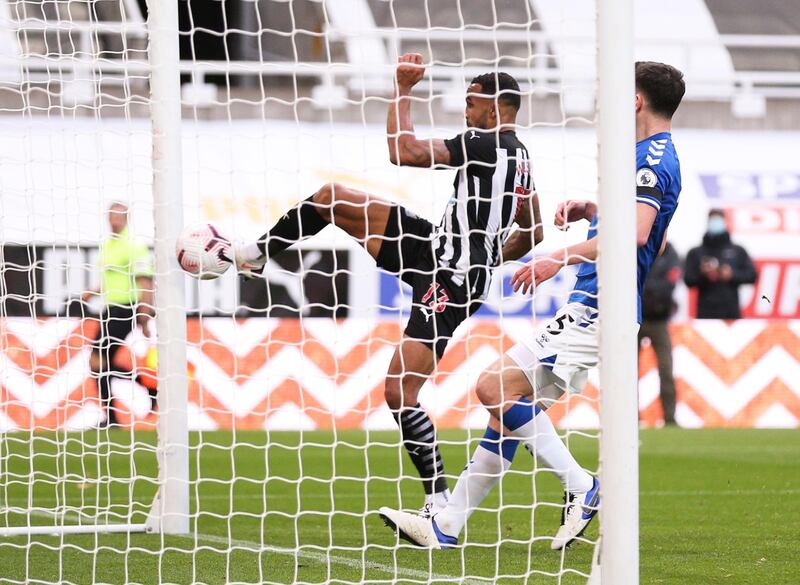 Newcastle's Callum Wilson scores their second goal. Reuters