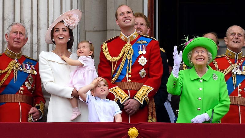 Prominent members of the royal family on the balcony in 2016