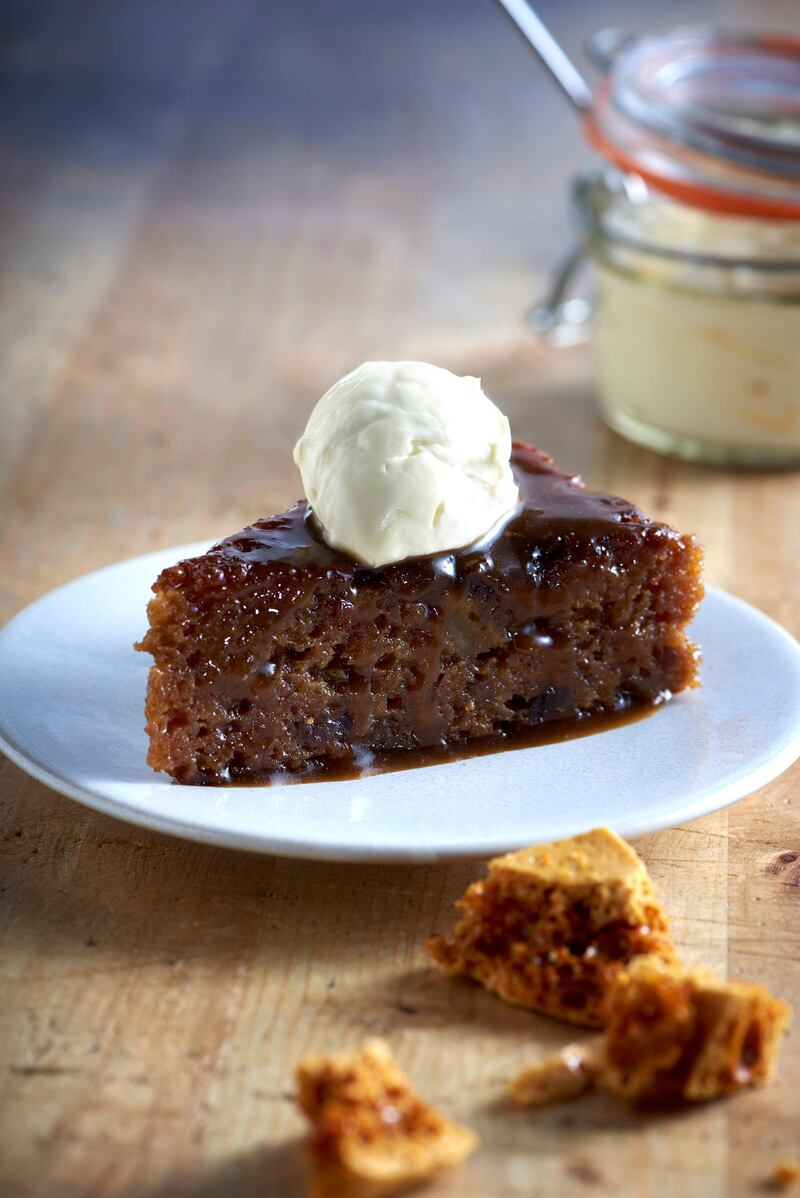 A handout photo of banana sticky-toffee pudding at Bread Street Kitchen (Courtesy: Atlantis The Palm) *** Local Caption ***  al15ma-restaurants-bread03.jpg