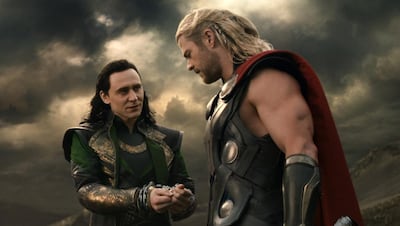 Tom Hiddleston, left, and Chris Hemsworth in Thor: The Dark World. Walt Disney Studios / Marvel / AP Photo