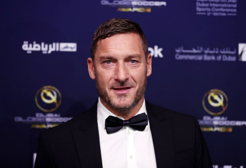 Former Roma and Italy striker Francesco Totti attends Dubai Globe Soccer Awards 2022. Chris Whiteoak / The National