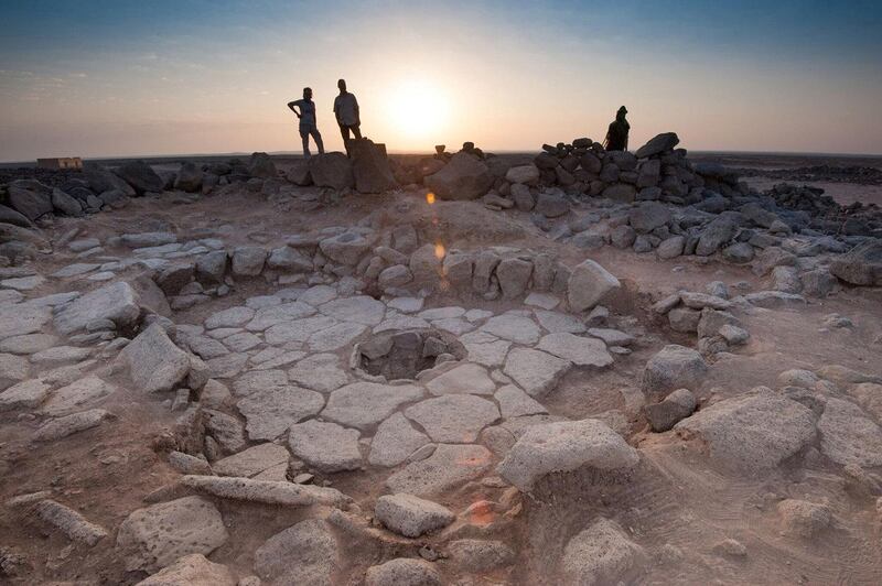 A stone structure at an archeological site containing a fireplace, seen in the middle, where charred remains of 14,500-year-old bread was found in the Black Desert, in northeastern Jordan in this photo provided July 16, 2018. Alexis Pantos/Handout via REUTERS     ATTENTION EDITORS - THIS IMAGE WAS PROVIDED BY A THIRD PARTY. NO RESALES. NO ARCHIVES. MANDATORY CREDIT.     TPX IMAGES OF THE DAY