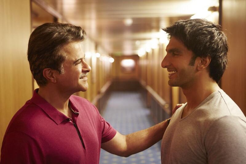 Anil Kapoor, left, and Ranveer Singh are standout performers as a father and son in the movie Dil Dhadakne Do. Courtesy Excel Entertainment