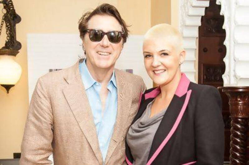 Bryan Ferry with the Dubai-based British interior designer Yasemin Richie. Courtesy DIFF VIP Lounge