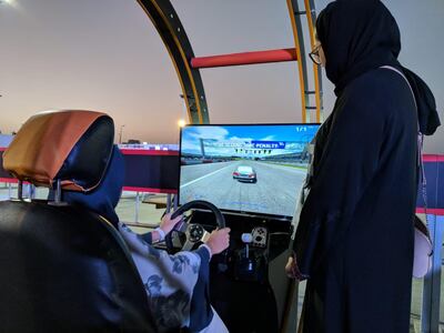 A woman receives a driving lesson in Jeddah. Naser Al Wasmi/ The National