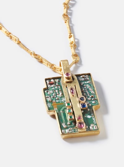 Oushaba's pieces are directly inspired by the e-waste they are made from. Photo: Oushaba