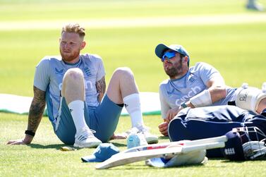 England's Ben Stokes (left) and Jamie Overton during a nets session at Emerald Headingley Stadium, Leeds. Picture date: Wednesday June 22, 2022.