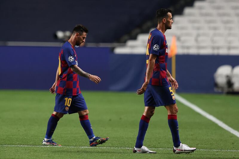 Sergio Busquets - 3: The most obvious emblem of Barcelona’s decline may be Busquets. Outpressed, slow to the tackle, unable to ever set the tempo, a horrible night for a great champion. EPA
