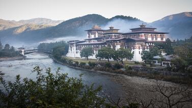 Built in the 17th century, the Punakha Dzong is an ornate riverside citadel and the administrative centre of the district of Phunakha in Bhutan. Photo: Aman