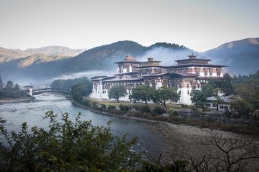 Built in the 17th century, the Punakha Dzong is an ornate riverside citadel and the administrative centre of the district of Phunakha in Bhutan. Photo: Aman