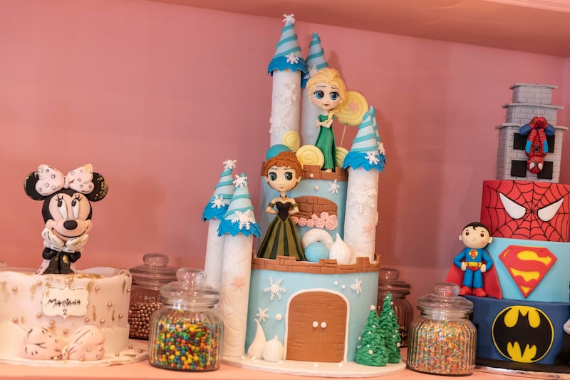 The 'cake basement' features specially themed cakes that can be ordered for any occasion.