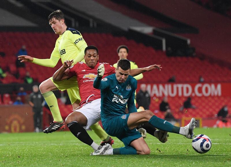 Ciaran Clark - 6: A number of important blocks and well-timed challenges from the former Aston Villa centre-half, athough was easily beaten by Martial who saw fierce strike saved in second half. Struggled to deal with Maguire from United corners late on. Reuters