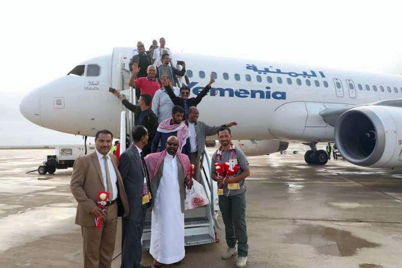 First flight lands at Mukalla’s renovated airport, Wednesday November 27, 2019. Saeed al Batati for The National
