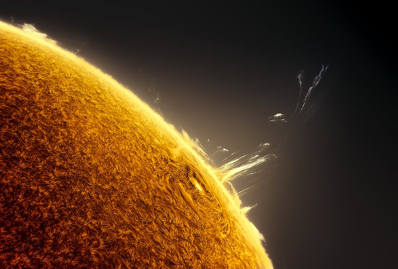Timelapse image of solar flare. Photo: Miguel Claro