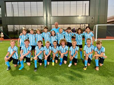 John Robinson and Coventry City youth academy players in Dubai. Courtesy of John Robinson