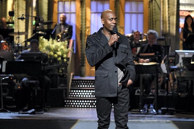 SATURDAY NIGHT LIVE -- "Dave Chappelle" Episode 1710 -- Pictured: Host Dave Chappelle during the monologue on November 12, 2016 -- (Photo by: Will Heath/NBC/NBCU Photo Bank via Getty Images)