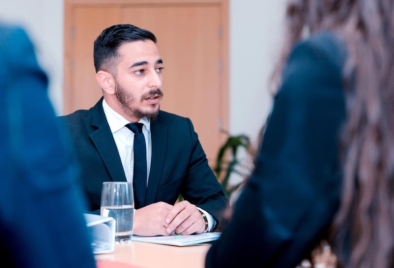 Portrait of a young middle eastern business professional attending a job interview