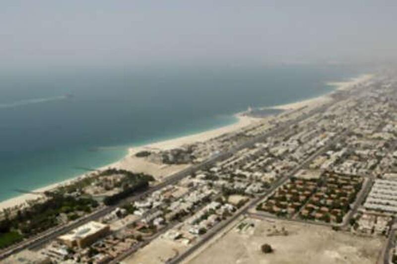 Aerial view of Jumeirah beach.
