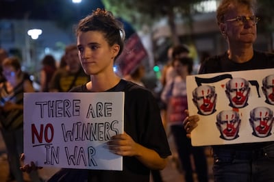 Protesters in Tel Aviv call for a ceasefire in Gaza. Getty Images