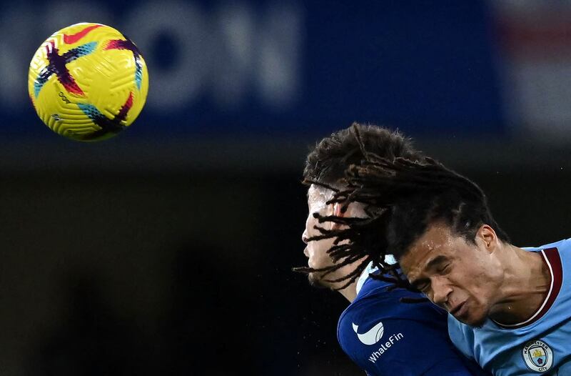 Chelsea's Kai Havertz and Manchester City's Nathan Ake. AFP