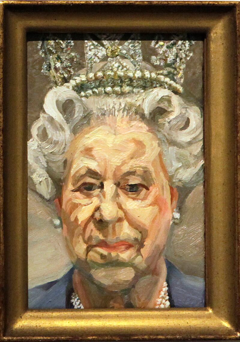 This portrait of Queen Elizabeth by British artist Lucian Freud was finished in 2001 and caused an outcry. The image is a part of the Platinum Jubilee: The Queen's Coronation exhibition. Reuters