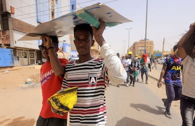 Anti-military protesters in Khartoum, Sudan. Reuters. 