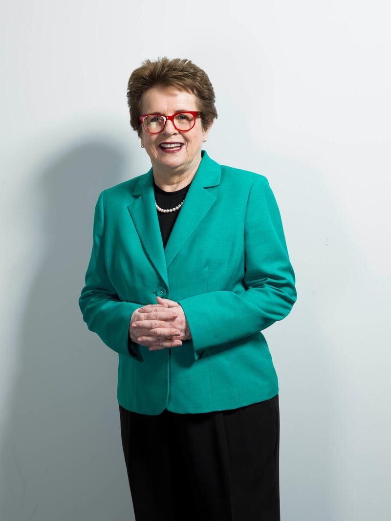 Billie Jean King poses for a portrait on Thursday, June 4, 2015 in New York. King believes Caitlyn Jenner has given people clarity about transgender issues beyond the progress already seen four decades after they shared the international spotlight as athletes. (Photo by Scott Gries/Invision/AP)