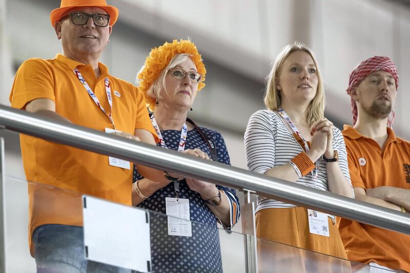 ABU DHABI, UNITED ARAB EMIRATES. 16 MARCH 2019. Special Olympics action at Al Forsan. Crowd support. (Photo: Antonie Robertson/The National) Journalist: None: National.