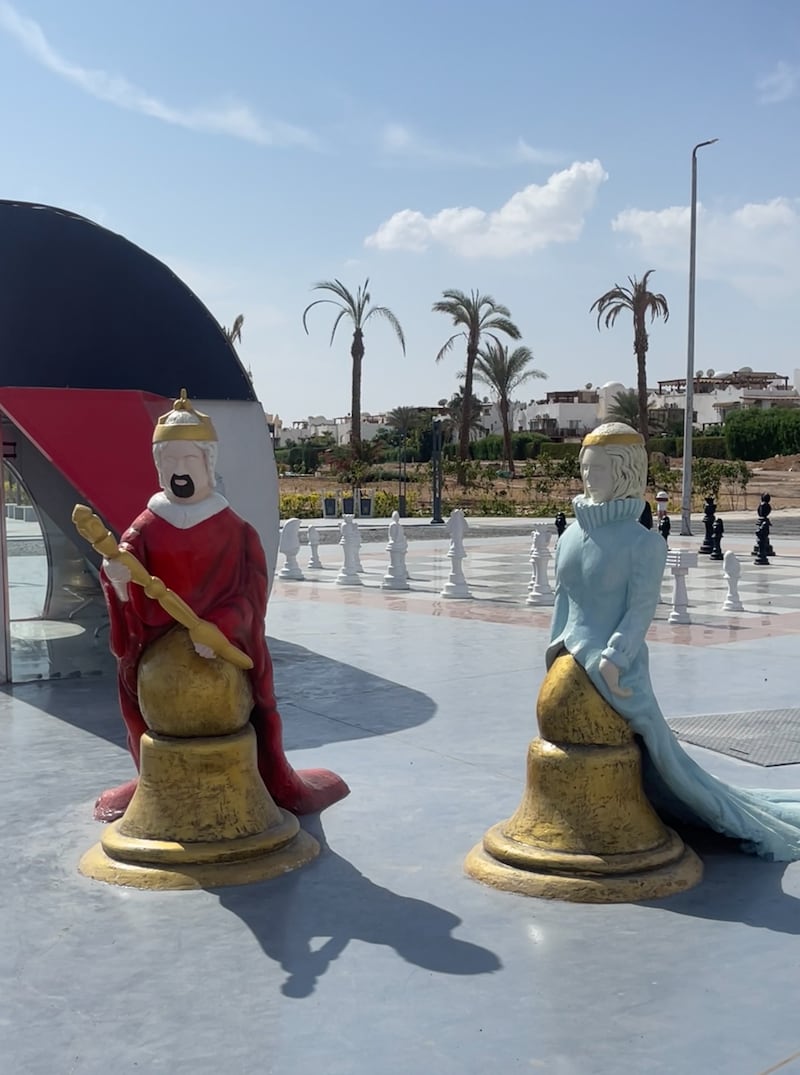 A pair of decorative statues displayed on the streets of Sharm El Sheikh in Egypt. Kamal Tabikha / The National