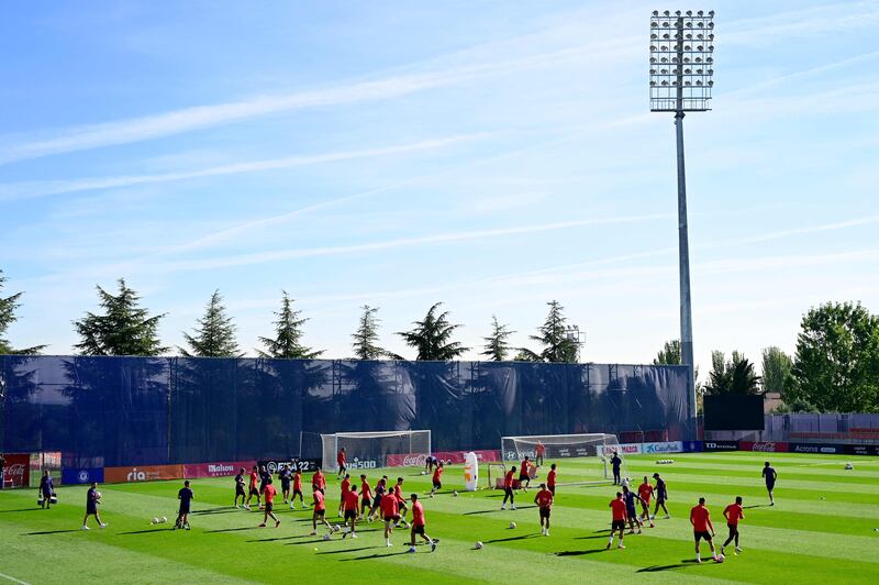 Atletico players at training. AFP
