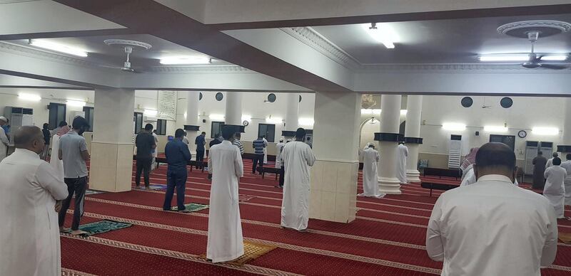 Worshippers prayed at newly reopened mosques in Jeddah on Sunday. Image supplied