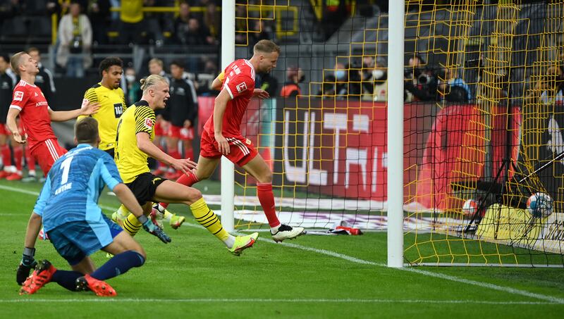 Erling Haaland scored twice for Dortmund against Union Berlin. Getty