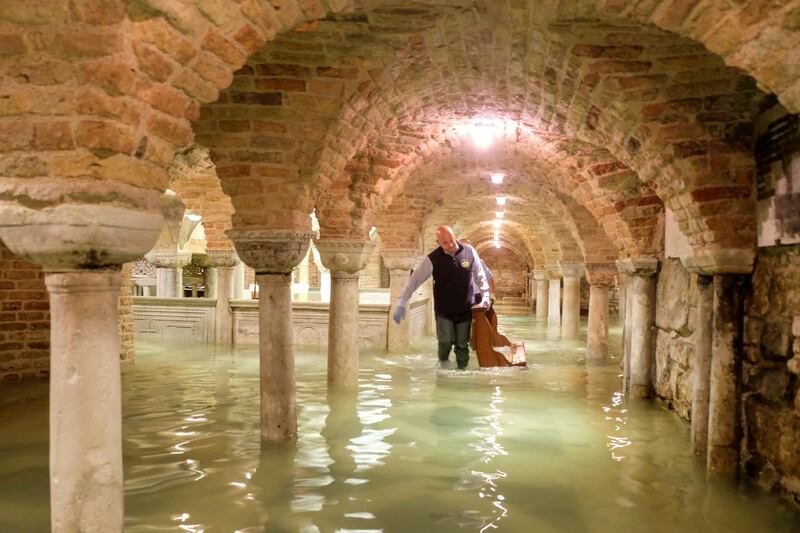 The flooded crypt of St Mark's Basilica . Reuters