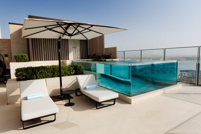 One of 44 Sky Pool Villa Suites, which come with private infinity pools. Getty Images for Atlantis Dubai