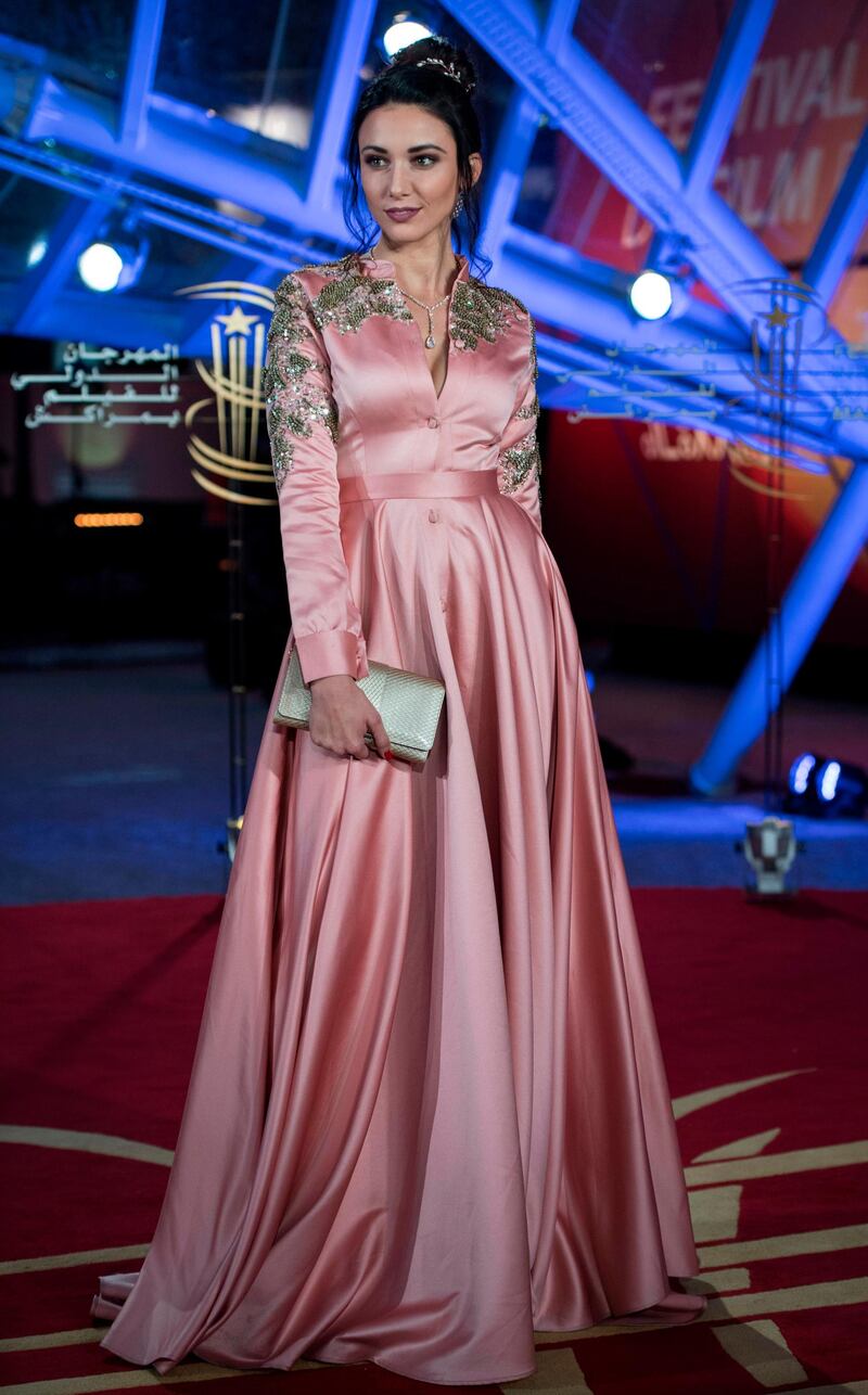 French actress Delphine Wespiser attends the 18th annual Marrakech International Film Festival, in Marrakech, Morocco, on Monday, December 2, 2019. EPA