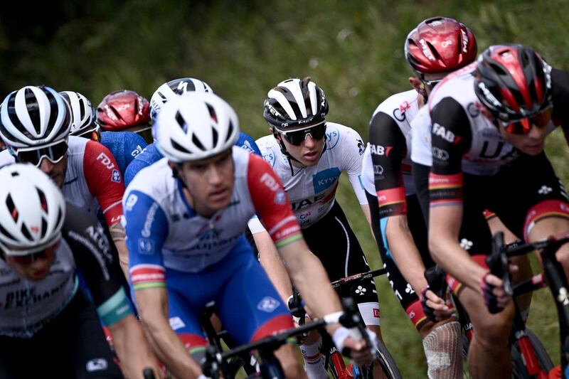 Team UAE Emirates' Tadej Pogacar during the second stage of the Tour de France. AFP